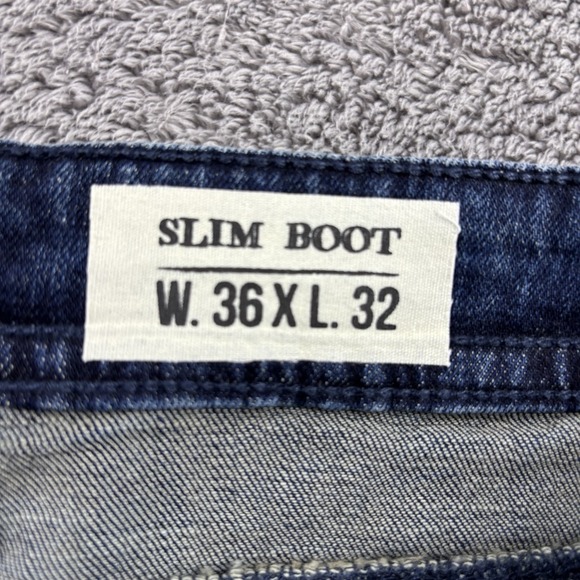 Axel Slim Boot Stretch Jeans Mens 36x32 Blue Dark Wash Stretch NWT - Picture 8 of 16